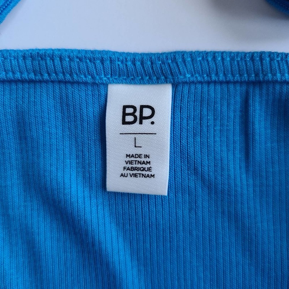 BP Blue Ribbed Tank Top Ruffle straps - Picture 4 of 4